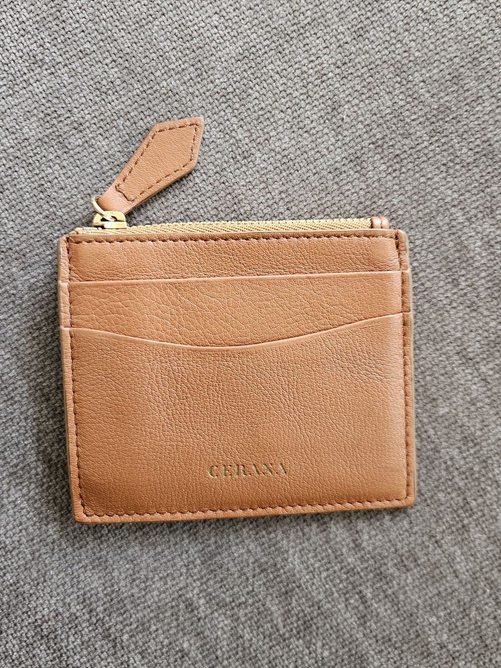 Cerana Tan Genuine Leather Card Holder